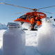 Scientists from the Alfred Wegener Institute collect snow samples.